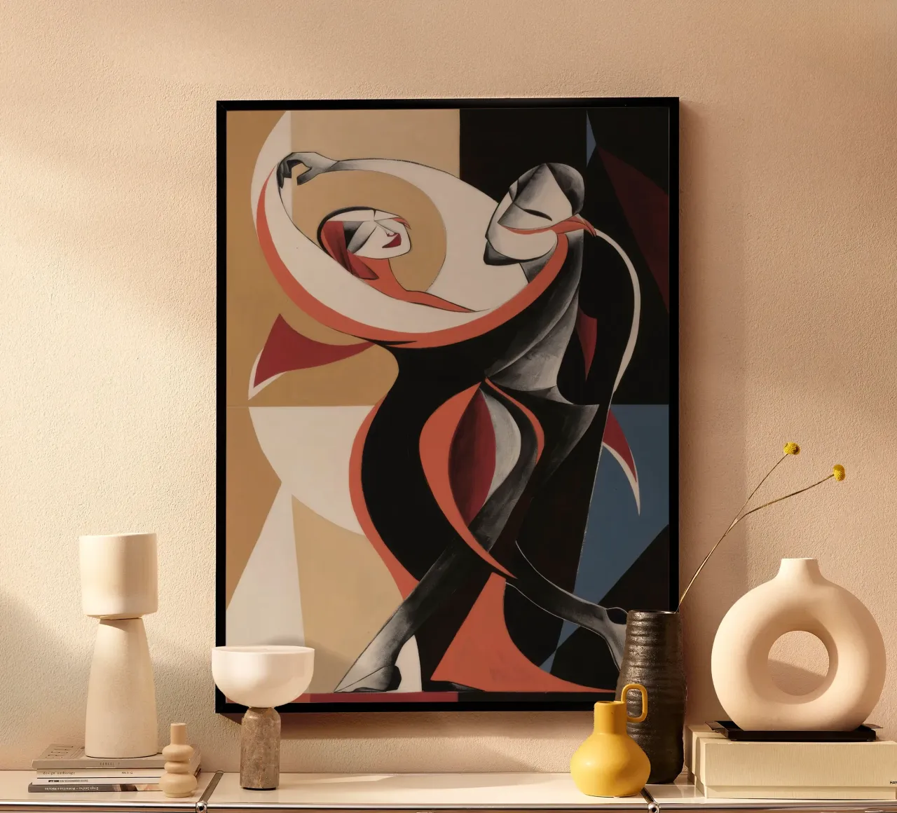 Eleganza scultorea della danza poster con telaio in plastica da Crimson Whisper