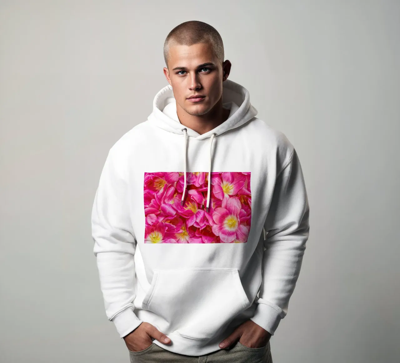 Pink Tulips felpa con cappuccio da Curious Collections by Marielle Leenders