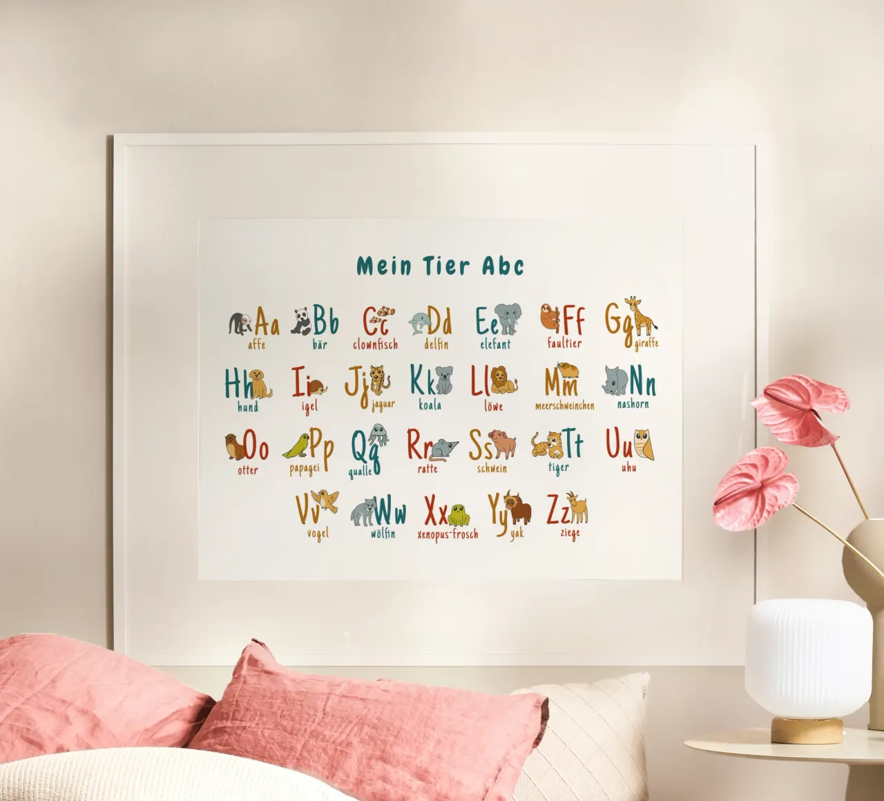 Alfabeto tedesco per bambini poster con telaio in plastica da 🐹 BABY ART PRINTS