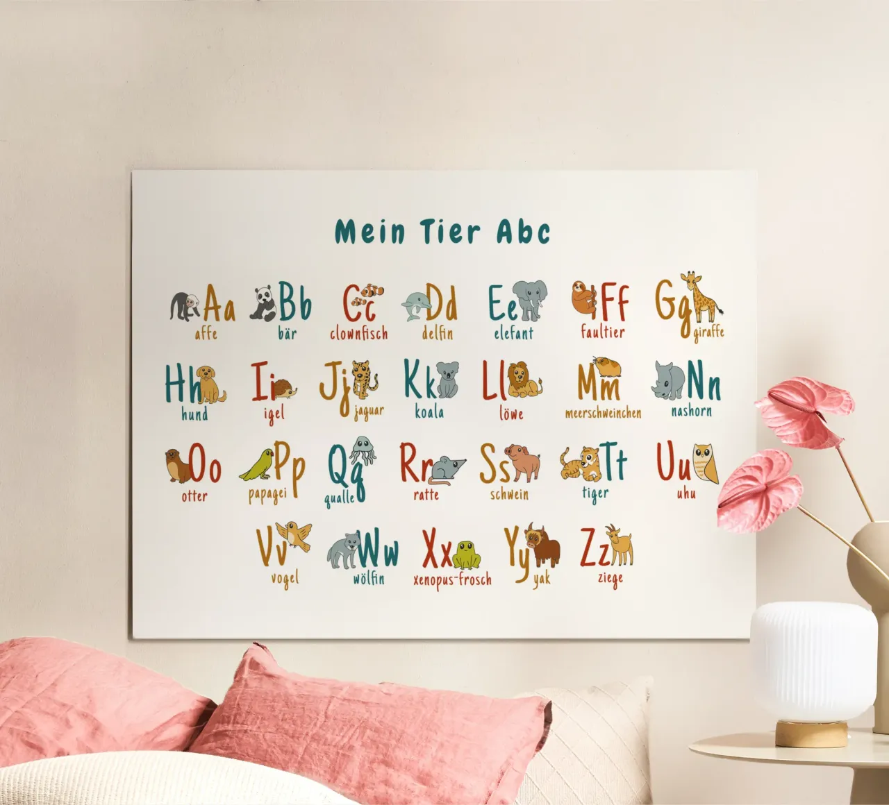 Alfabeto tedesco per bambini poster con telaio in plastica da 🐹 BABY ART PRINTS