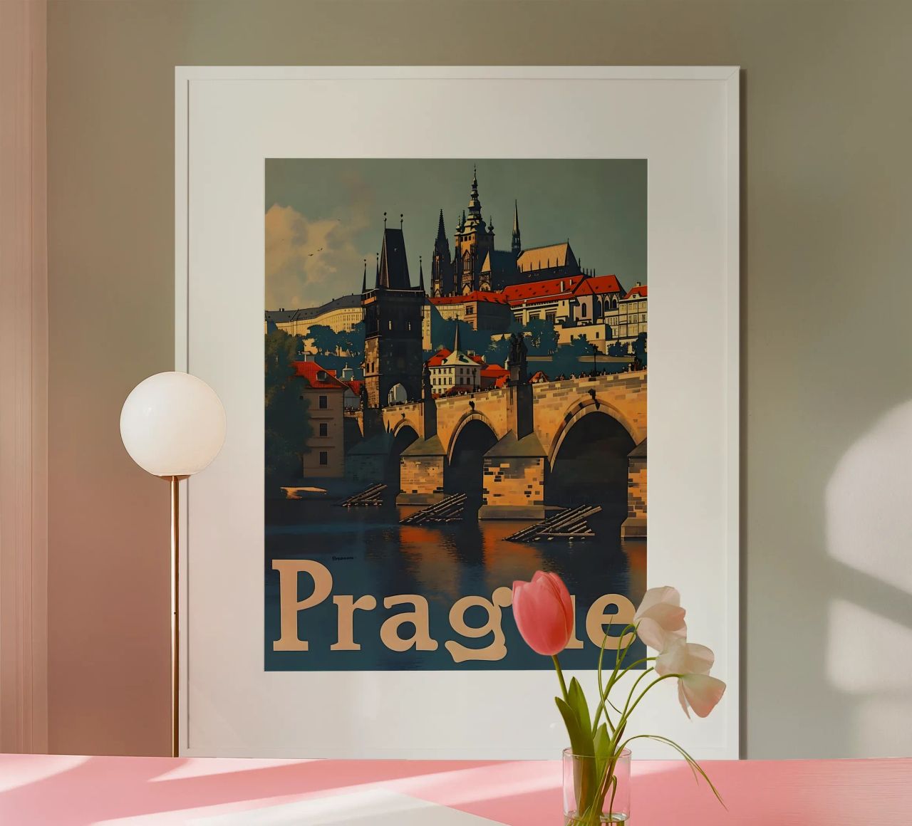 Prague art vintage poster de Vintage Travel Art