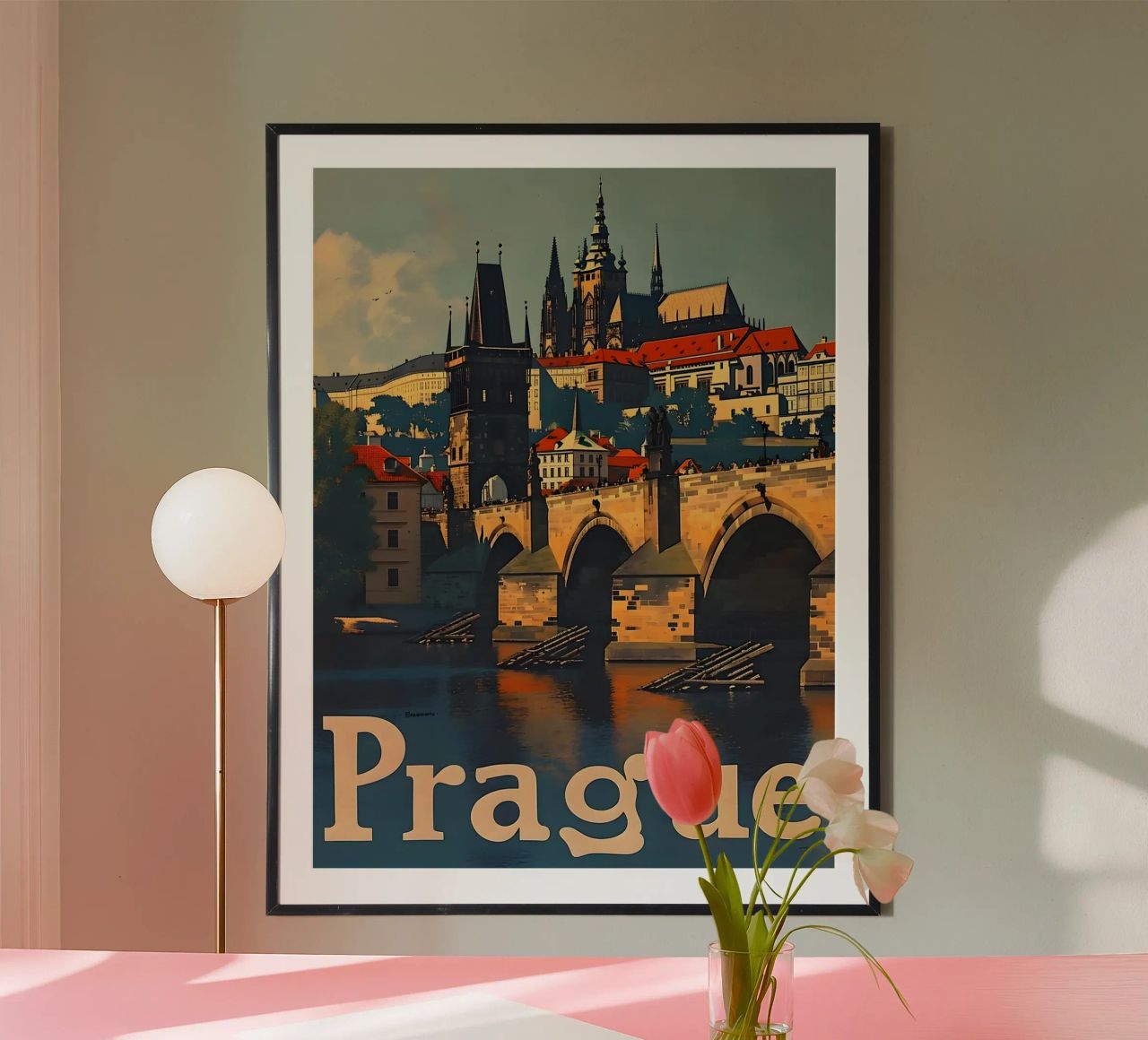 Prague art vintage poster de Vintage Travel Art