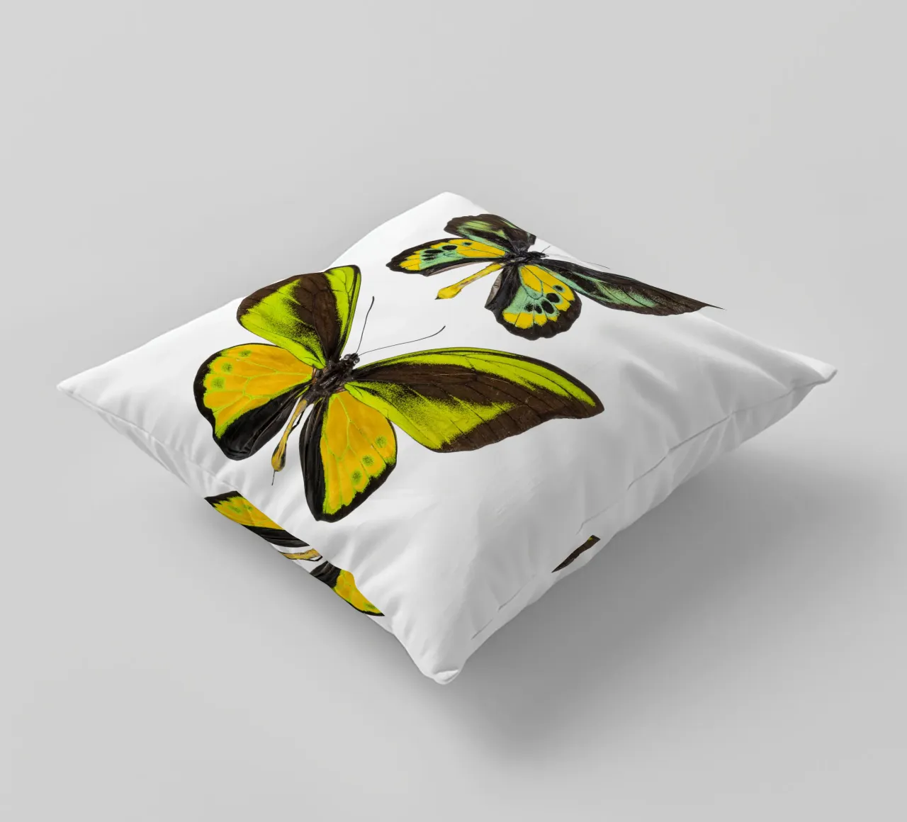 Green Butterflies decorative cushion by Curious Collections by Marielle Leenders