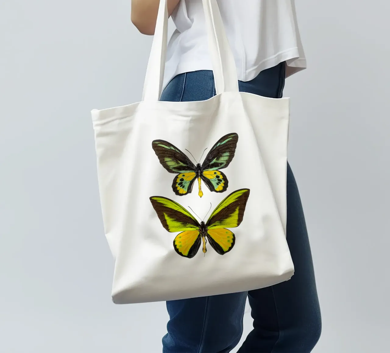 Green Butterflies tote bag by Curious Collections by Marielle Leenders
