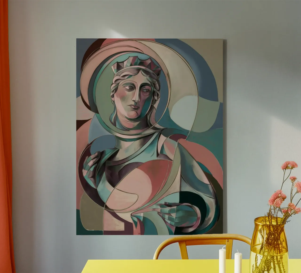 Göttliche Marmor-Kaiserin Leinwand mit Schattenfugenrahmen von Crimson Whisper