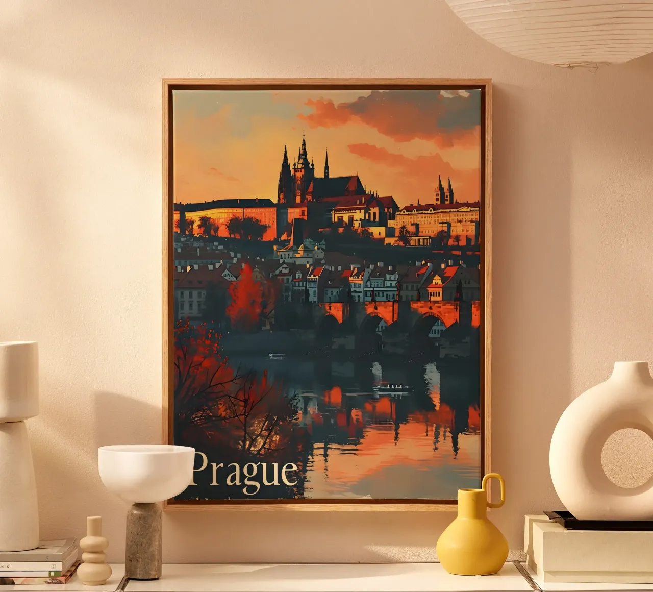 Praag Vintage Kunst canvas van Vintage Travel Art