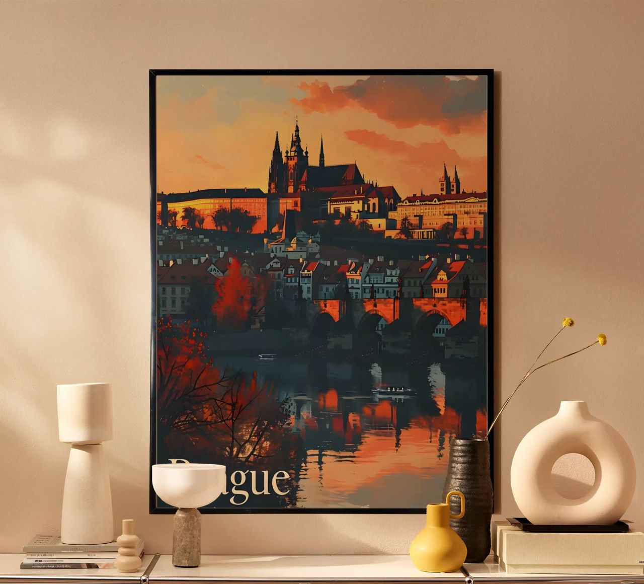 Prague Vintage Art poster by Vintage Travel Art