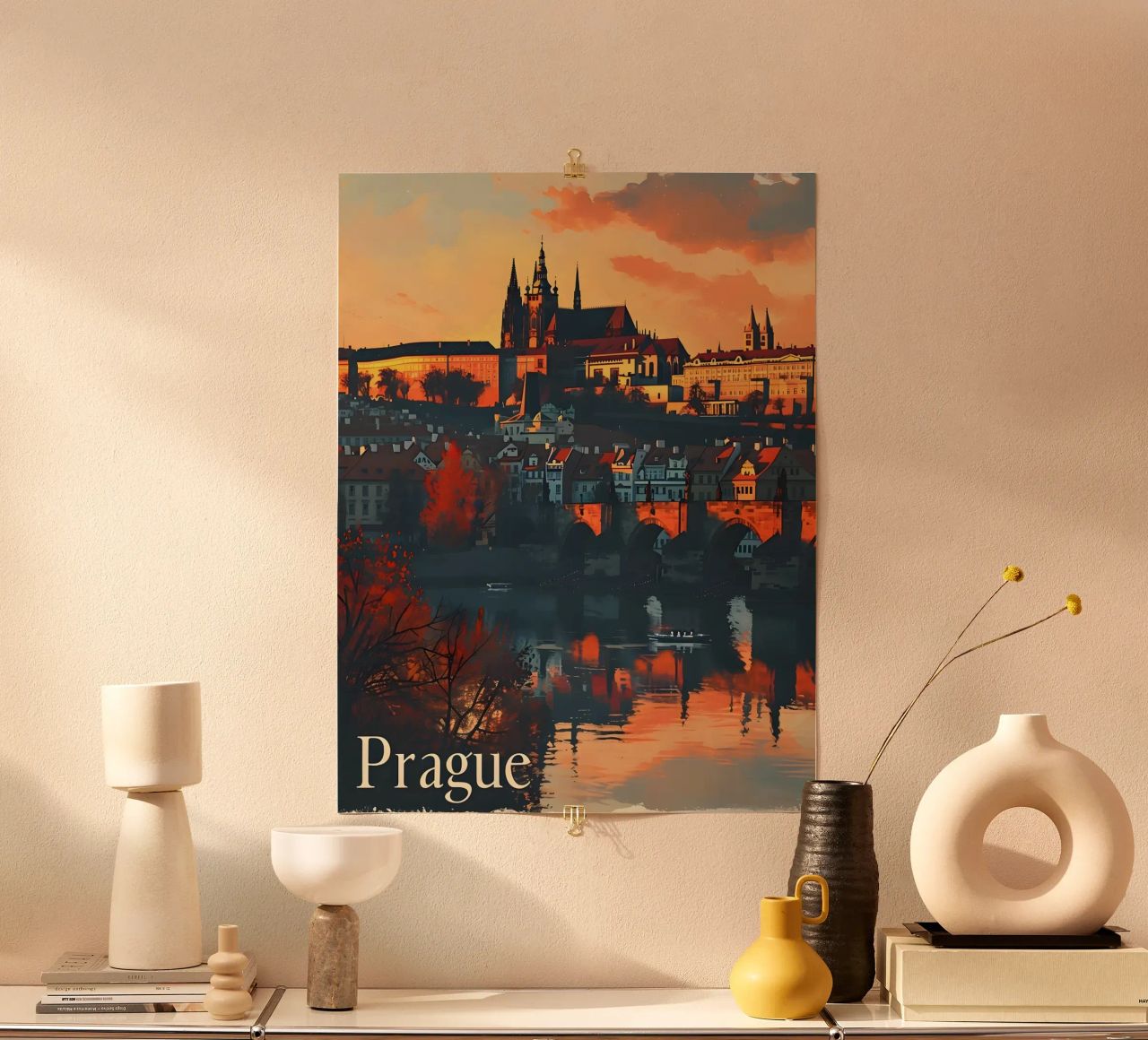 Prague Vintage Art poster by Vintage Travel Art