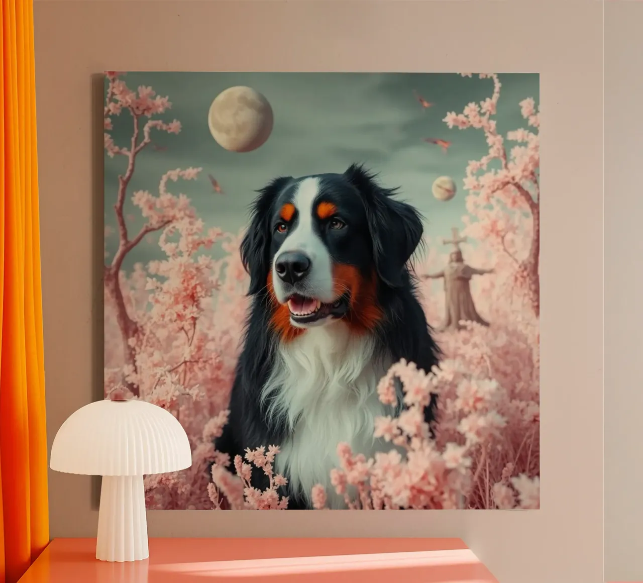 Beautiful Bernese Mountain Dog #117 canvas with Floater frame by Yumis.Beargang.and.Me