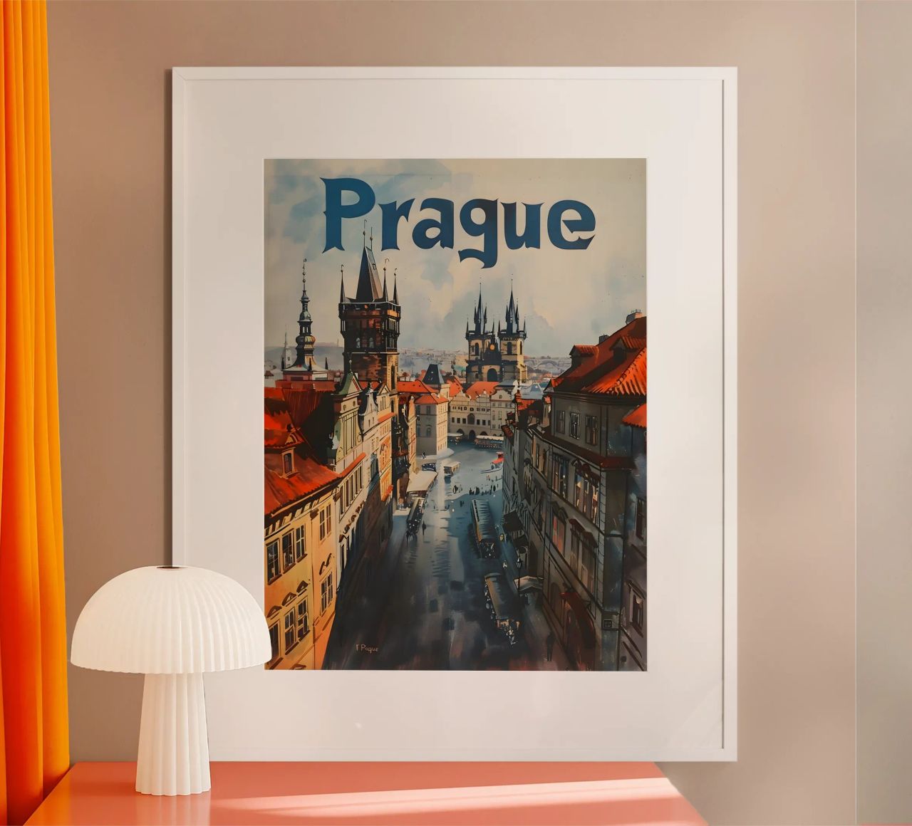 Prague art vintage poster de Vintage Travel Art