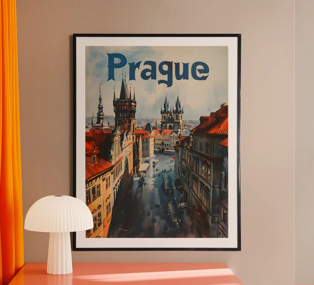 Prague art vintage poster de Vintage Travel Art