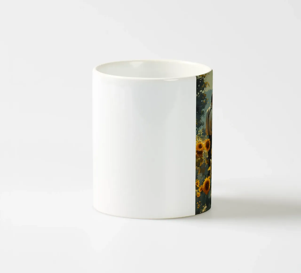 Amanti in un campo di girasoli tazza in ceramica da Vintage Travel Art