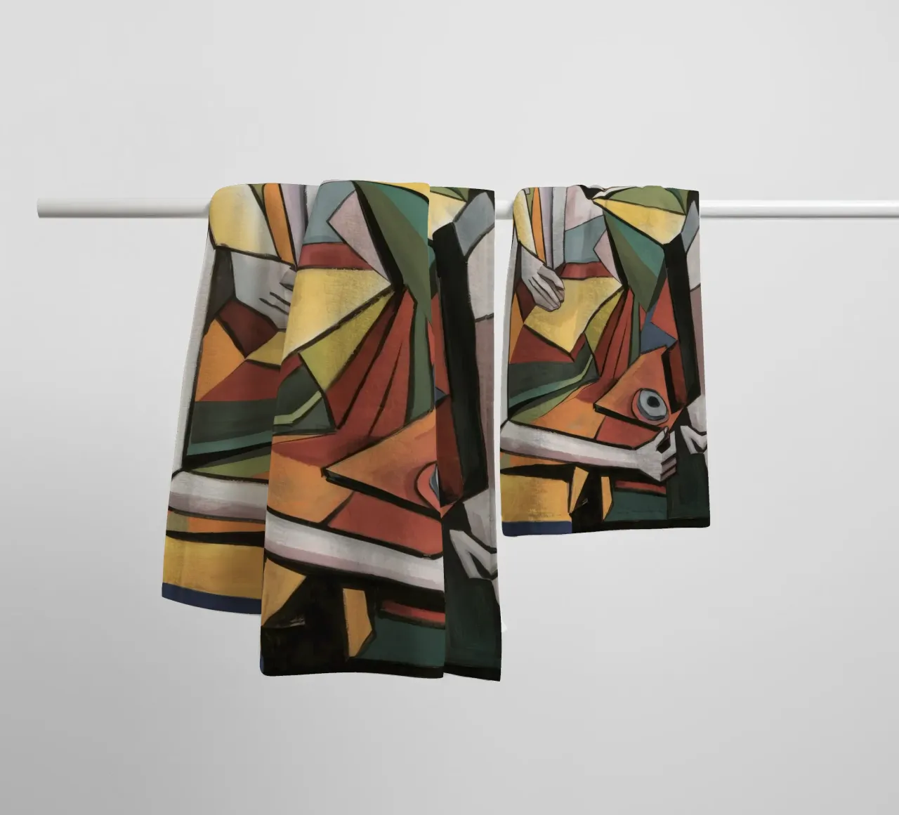 Gefragmenteerd innerlijk prisma badhanddoek van Crimson Whisper