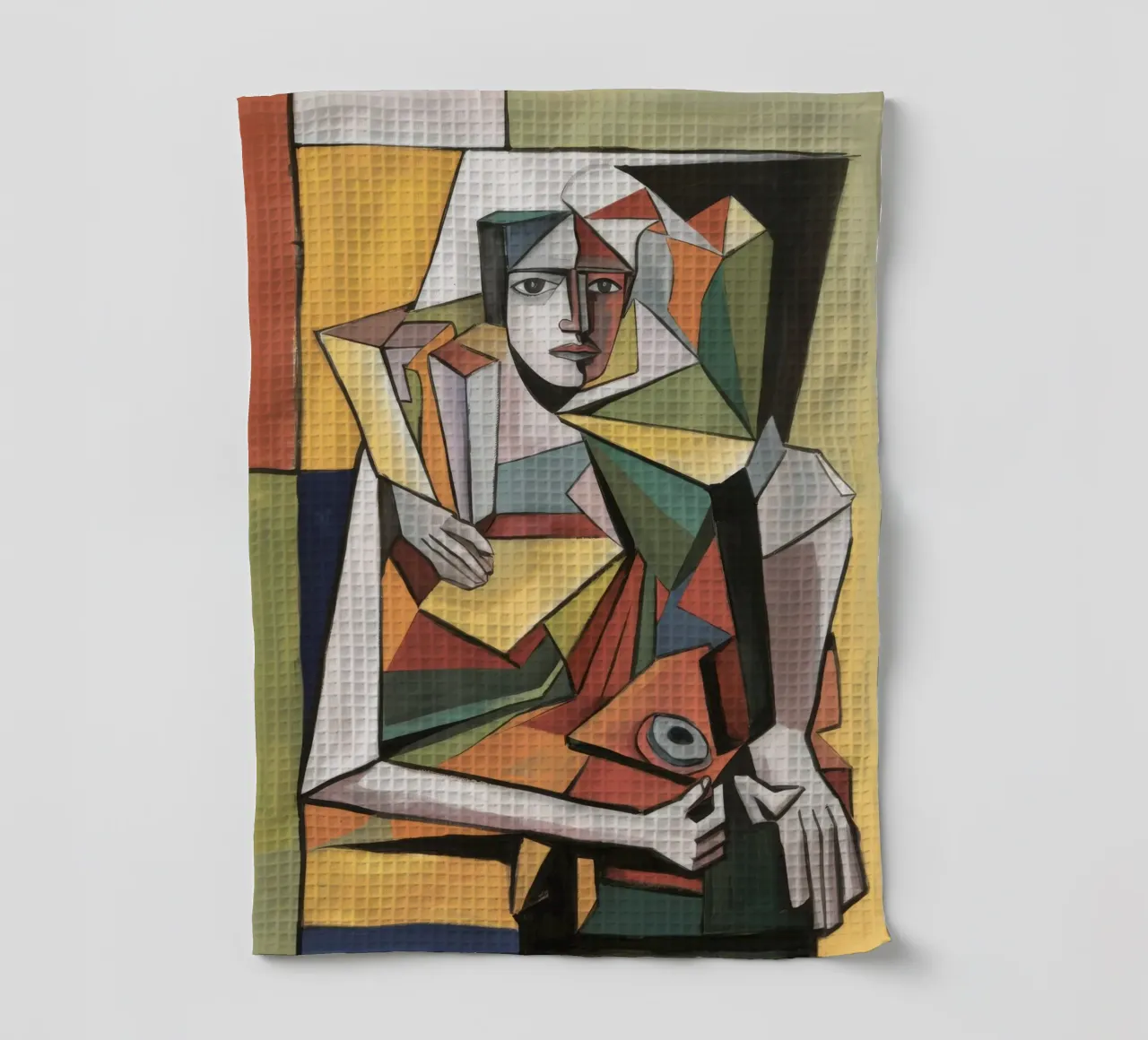 Gefragmenteerd innerlijk prisma theedoek van Crimson Whisper