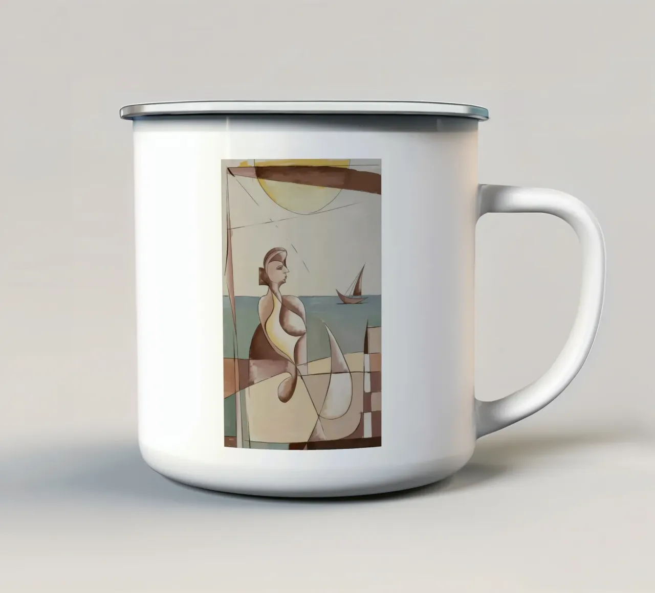 Tranquilla contemplazione della vela tazza in smalto da Crimson Whisper