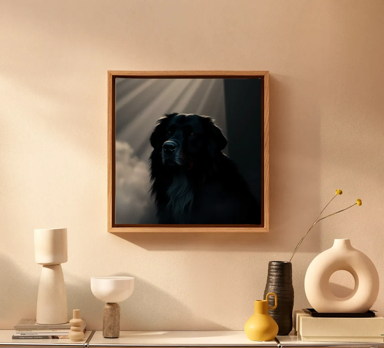 Beautiful Bernese Mountain Dog #120 canvas with Floater frame by Yumis.Beargang.and.Me