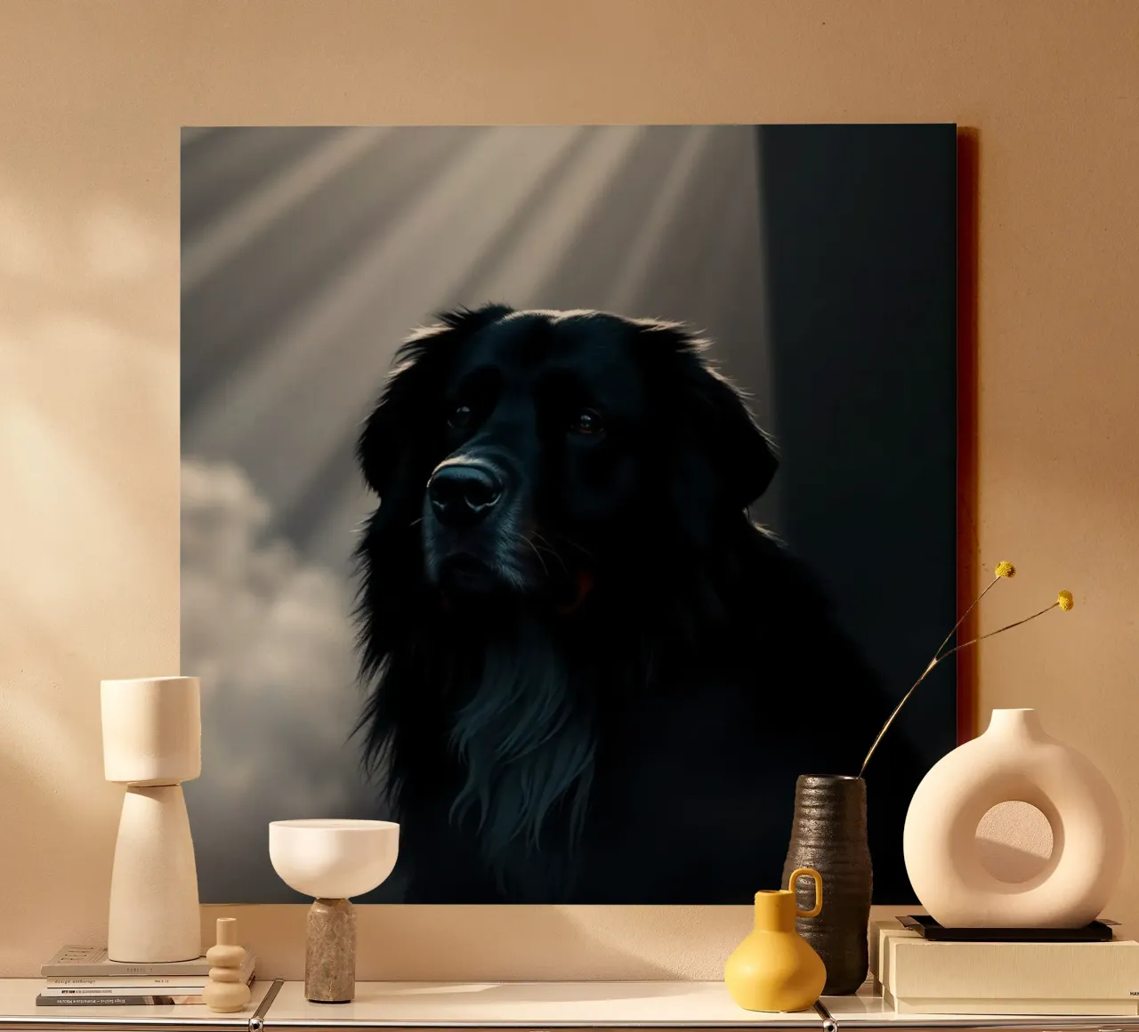 Beautiful Bernese Mountain Dog #120 canvas with Floater frame by Yumis.Beargang.and.Me