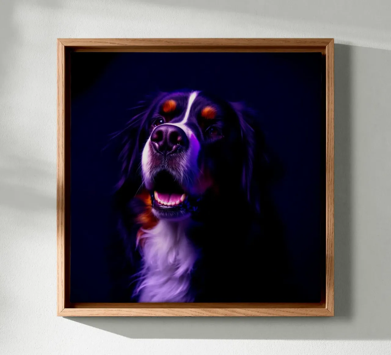 Beautiful Bernese Mountain Dog #121 canvas with Floater frame by Yumis.Beargang.and.Me