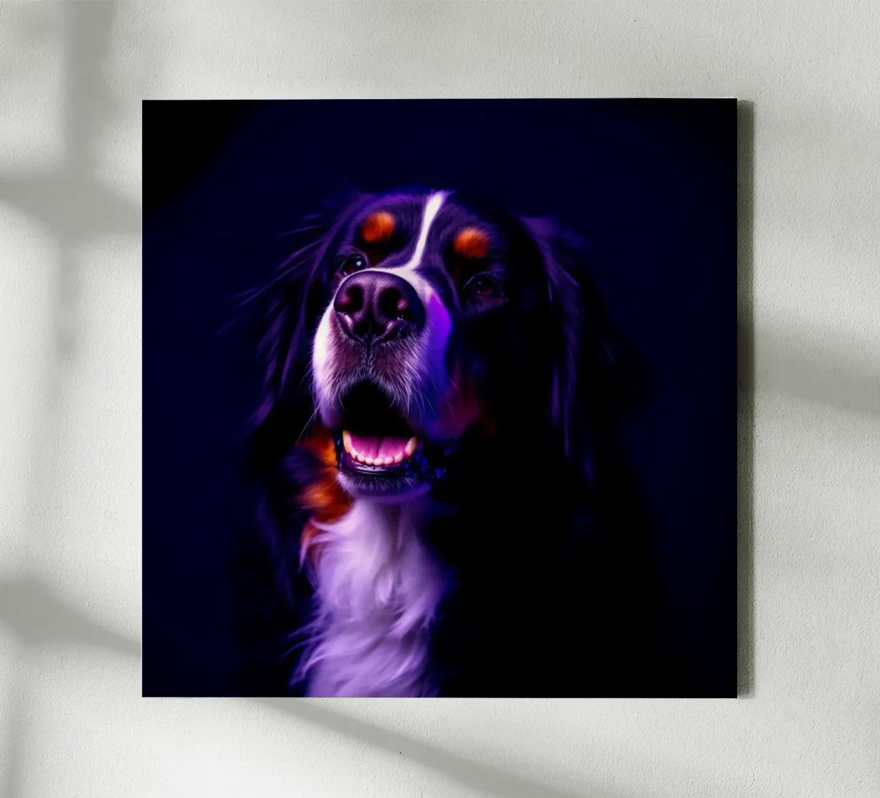 Beautiful Bernese Mountain Dog #121 canvas with Floater frame by Yumis.Beargang.and.Me