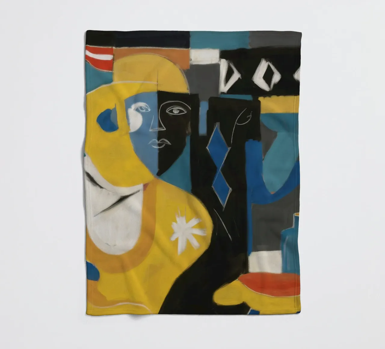 Vibrant Tribal Duality fleece blanket by Crimson Whisper