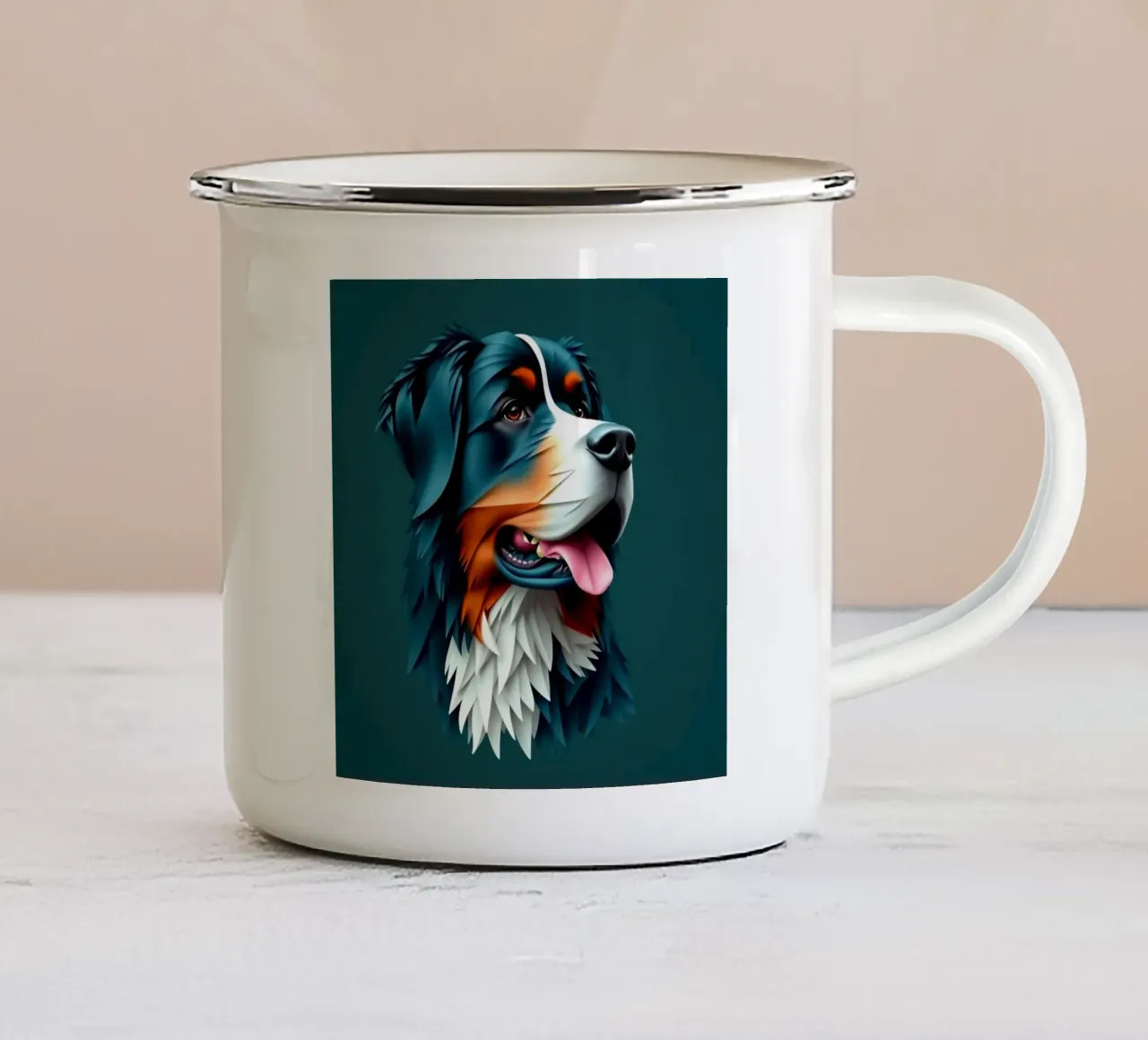 Bellissimo cane da montagna bernese #122 tazza in smalto da Yumis.Beargang.and.Me