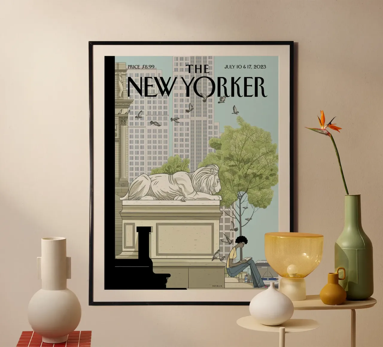 Il New Yorker poster con telaio in legno da 🎁 ARTVI-SHOP