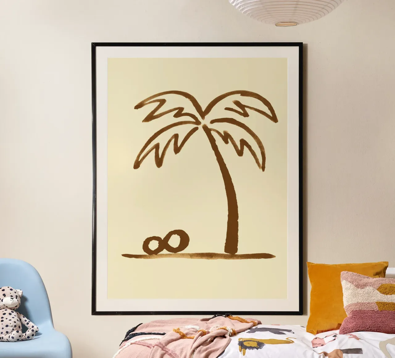 Palm Impression poster con telaio in alluminio da treechild