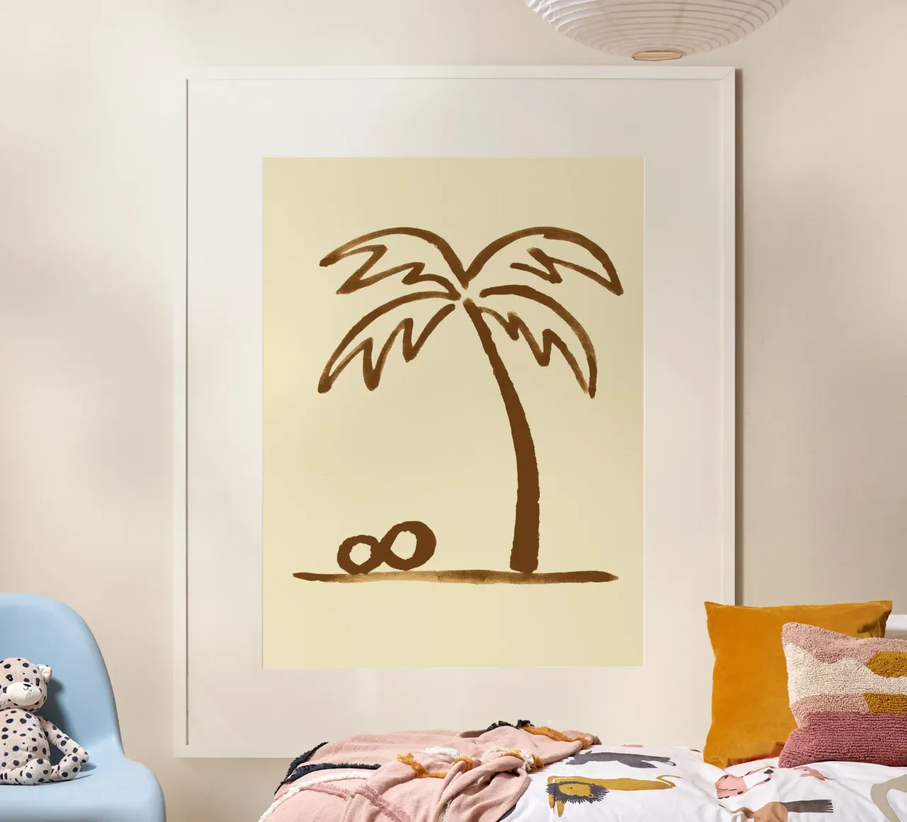 Palm Impression poster con telaio in alluminio da treechild