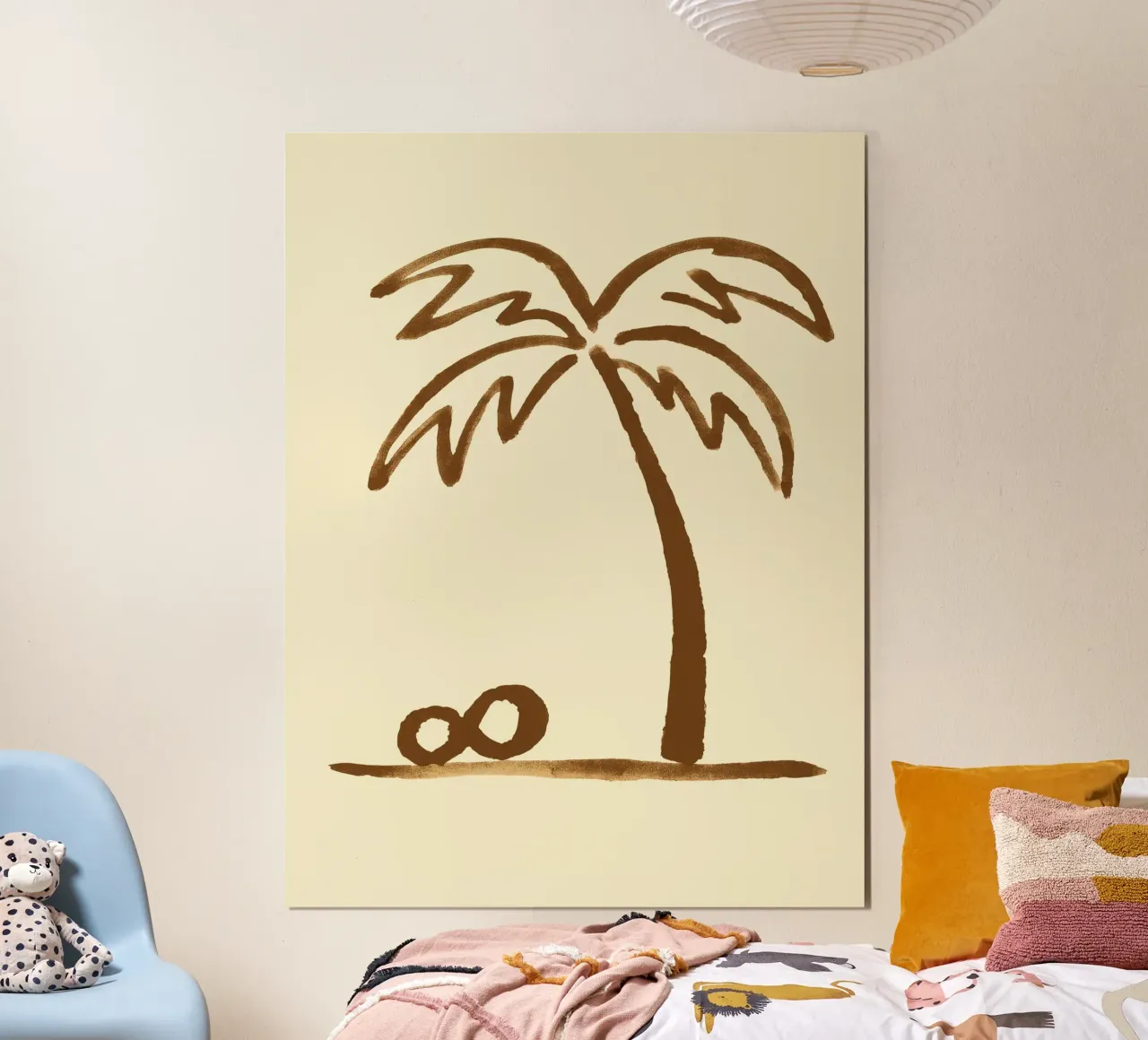 Palm Impression poster con telaio in alluminio da treechild