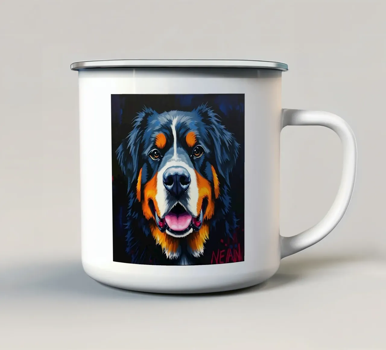 Bellissimo cane da montagna bernese #124 tazza in smalto da Yumis.Beargang.and.Me