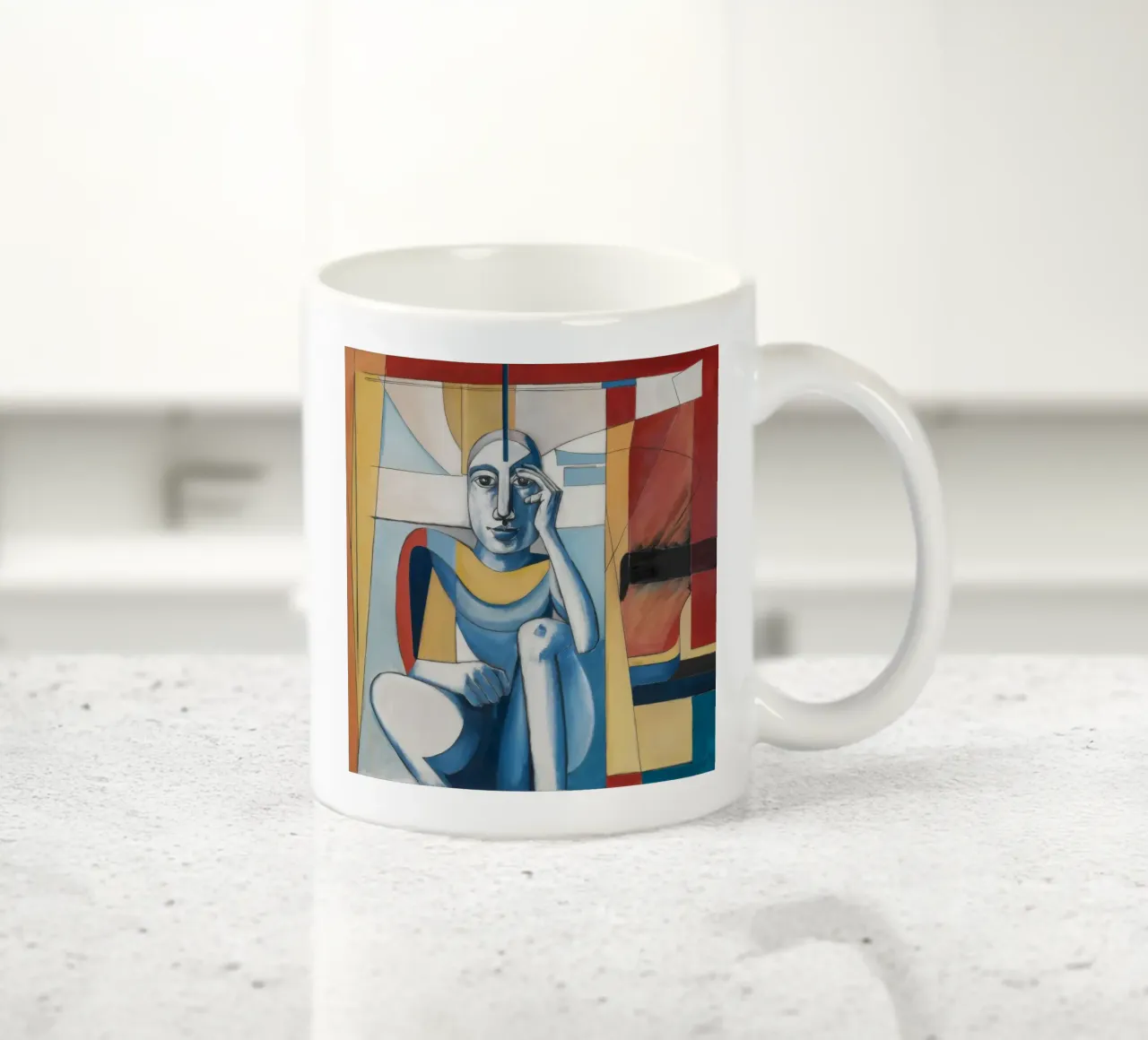 Melancholic Blue Reverie ceramic mug by Crimson Whisper