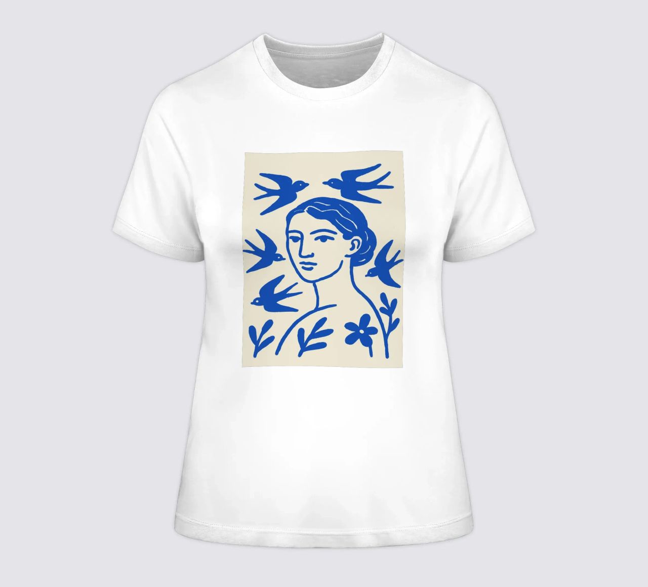 Lady Blue Bird women's fitted t-shirt by treechild