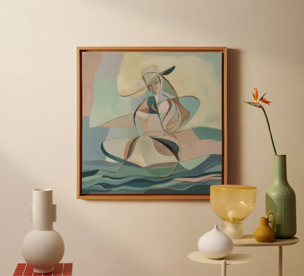 Floating Horizon Meditation canvas with Floater frame by Crimson Whisper