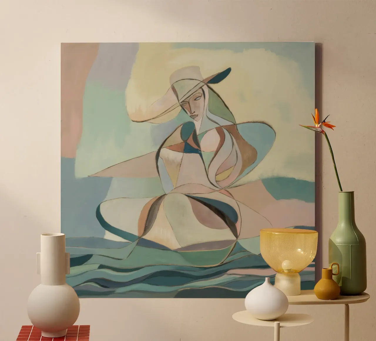 Floating Horizon Meditation canvas with Floater frame by Crimson Whisper