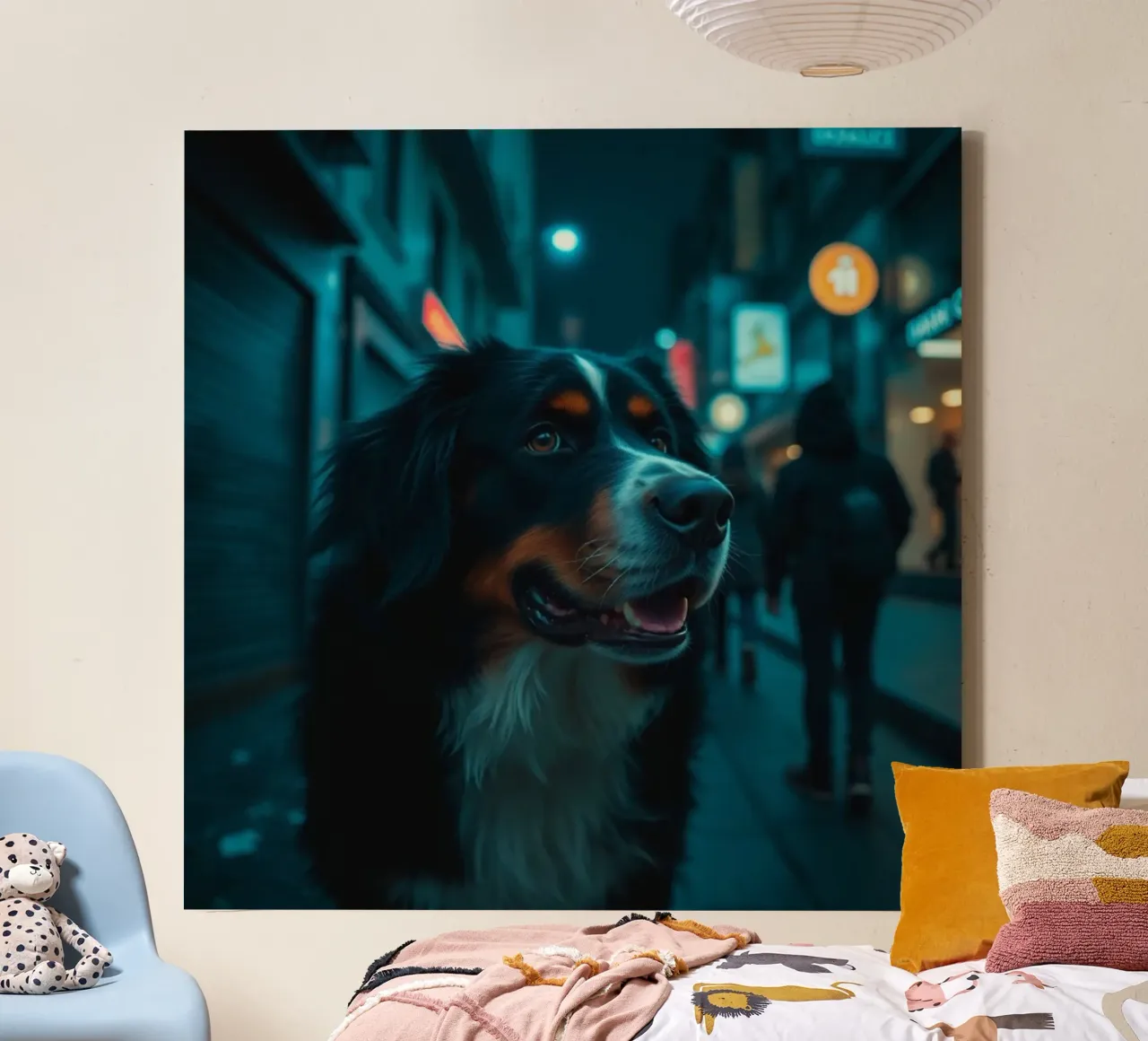 Beautiful Bernese Mountain Dog #125 canvas with Floater frame by Yumis.Beargang.and.Me