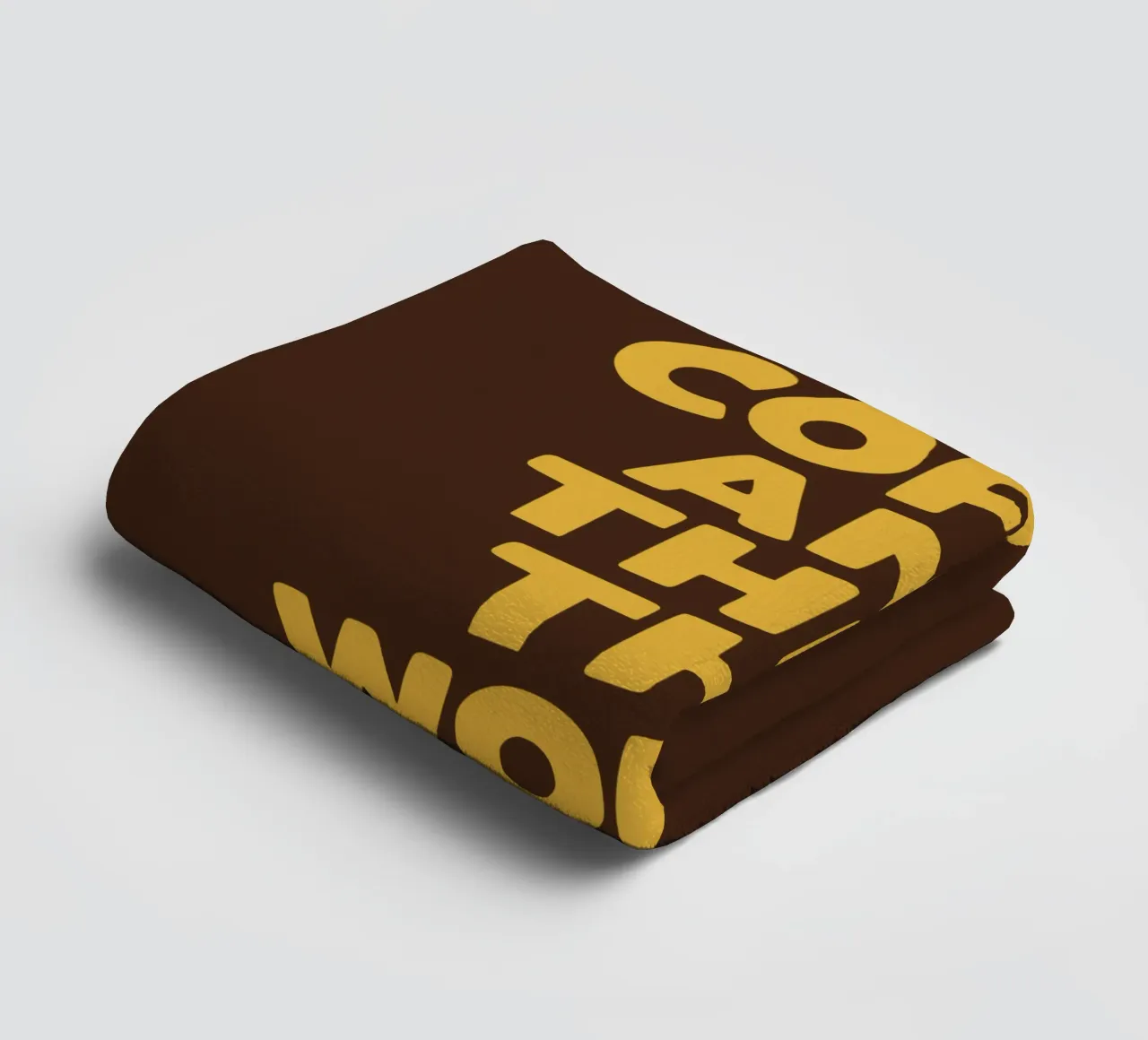 Coffee and Then The World Witty Humorous Typography Print towel by THE MOTIVATED TYPE