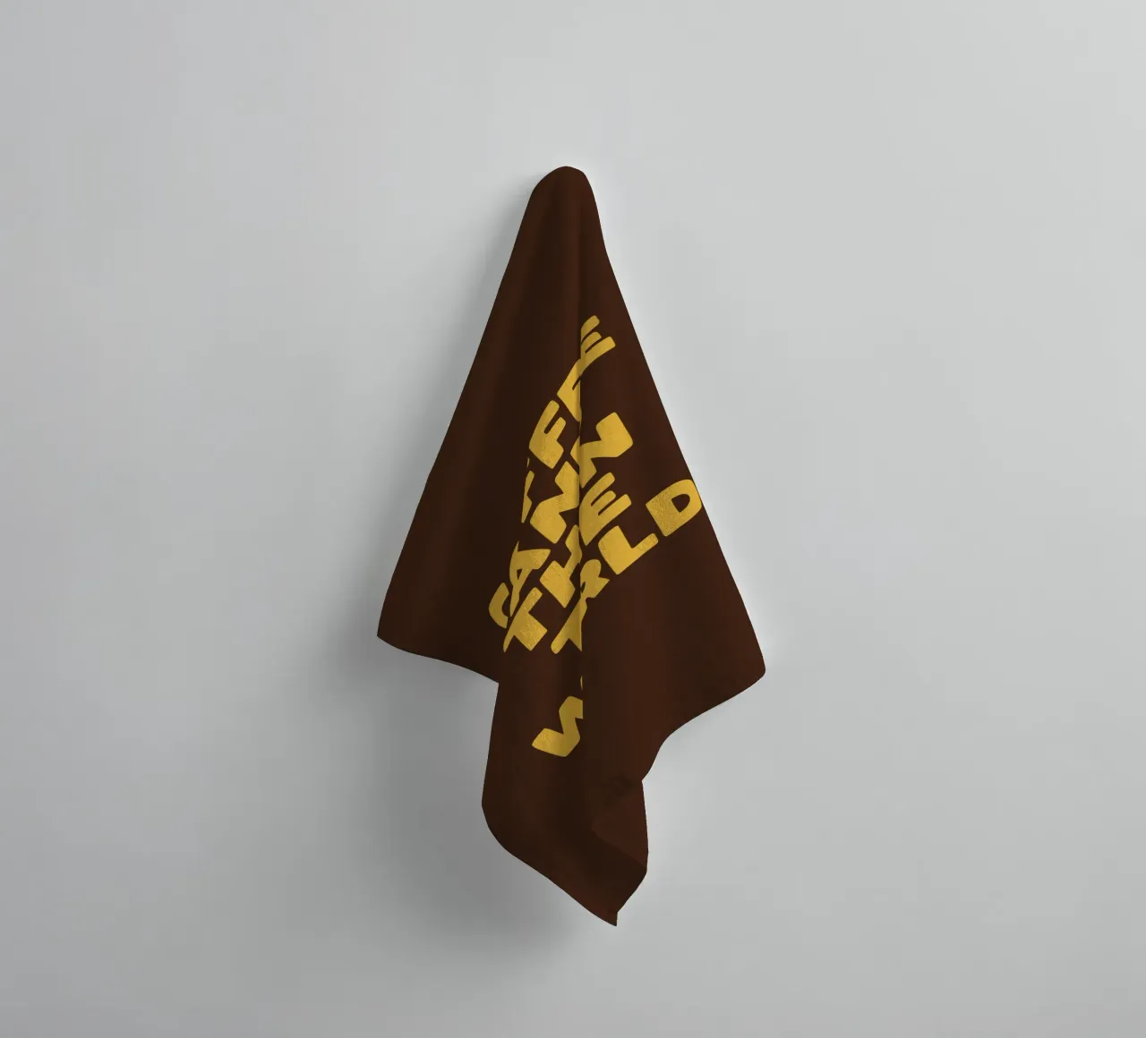 Coffee and Then The World Witty Humorous Typography Print towel by THE MOTIVATED TYPE