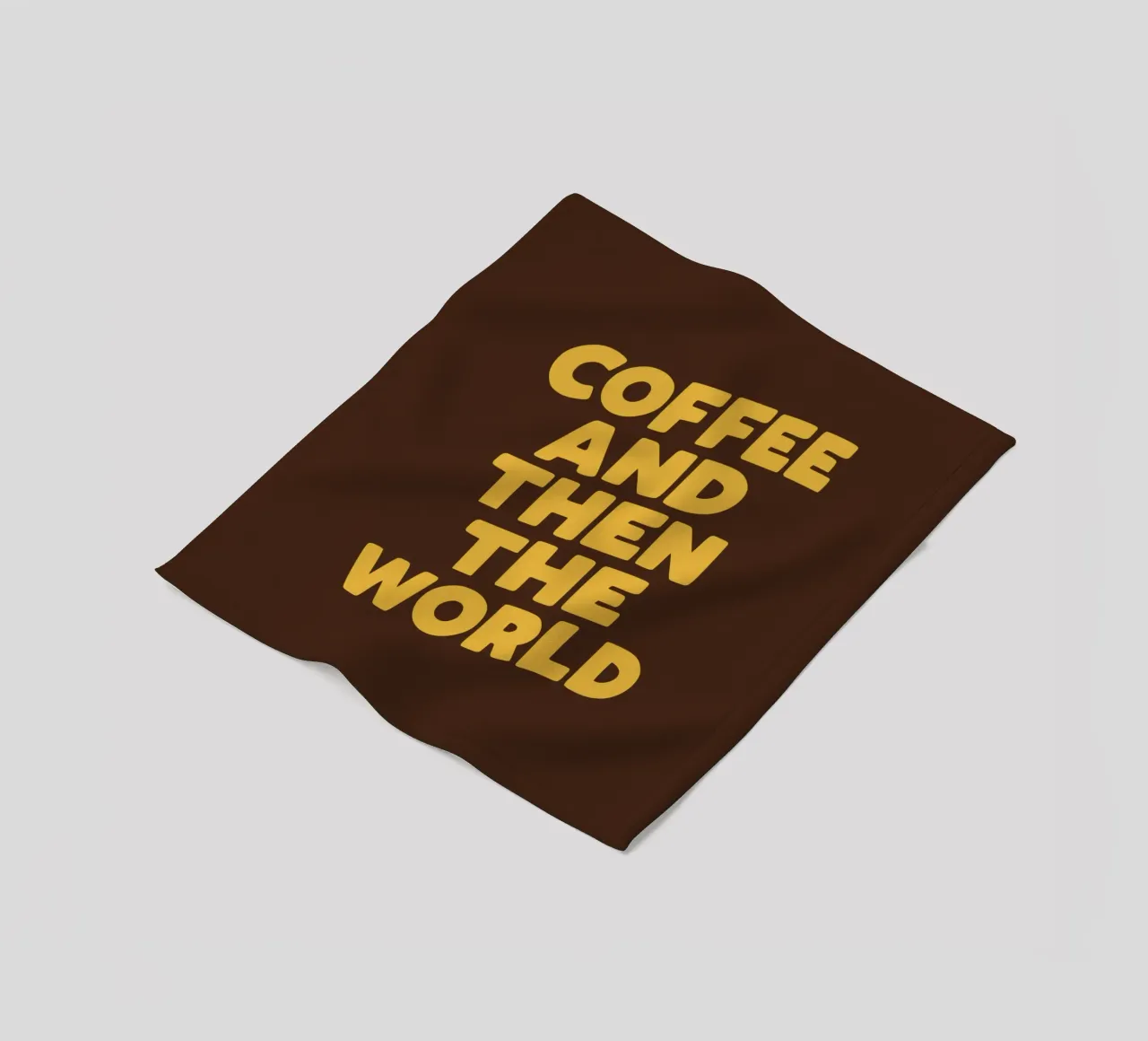 Coffee and Then The World Witty Humorous Typography Print fleece blanket by THE MOTIVATED TYPE