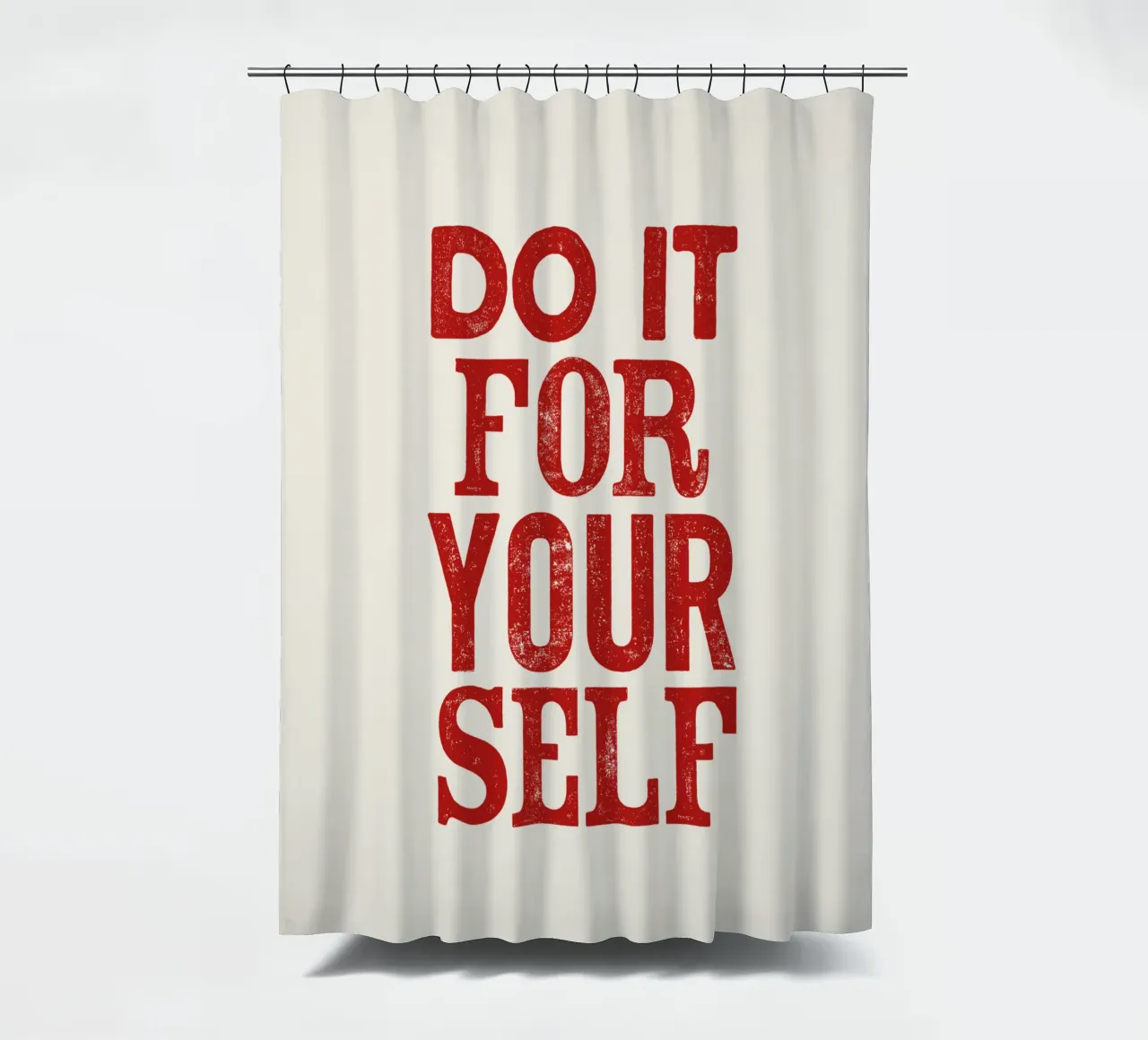 Do It For Your Self Inspirational Typography Print in Red shower curtain by THE MOTIVATED TYPE