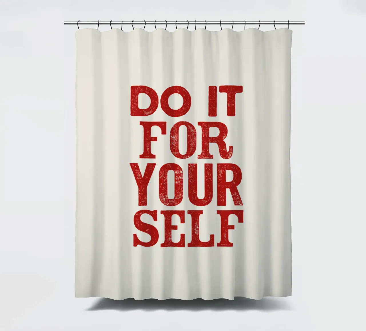 Do It For Your Self Inspirational Typography Print in Red shower curtain by THE MOTIVATED TYPE
