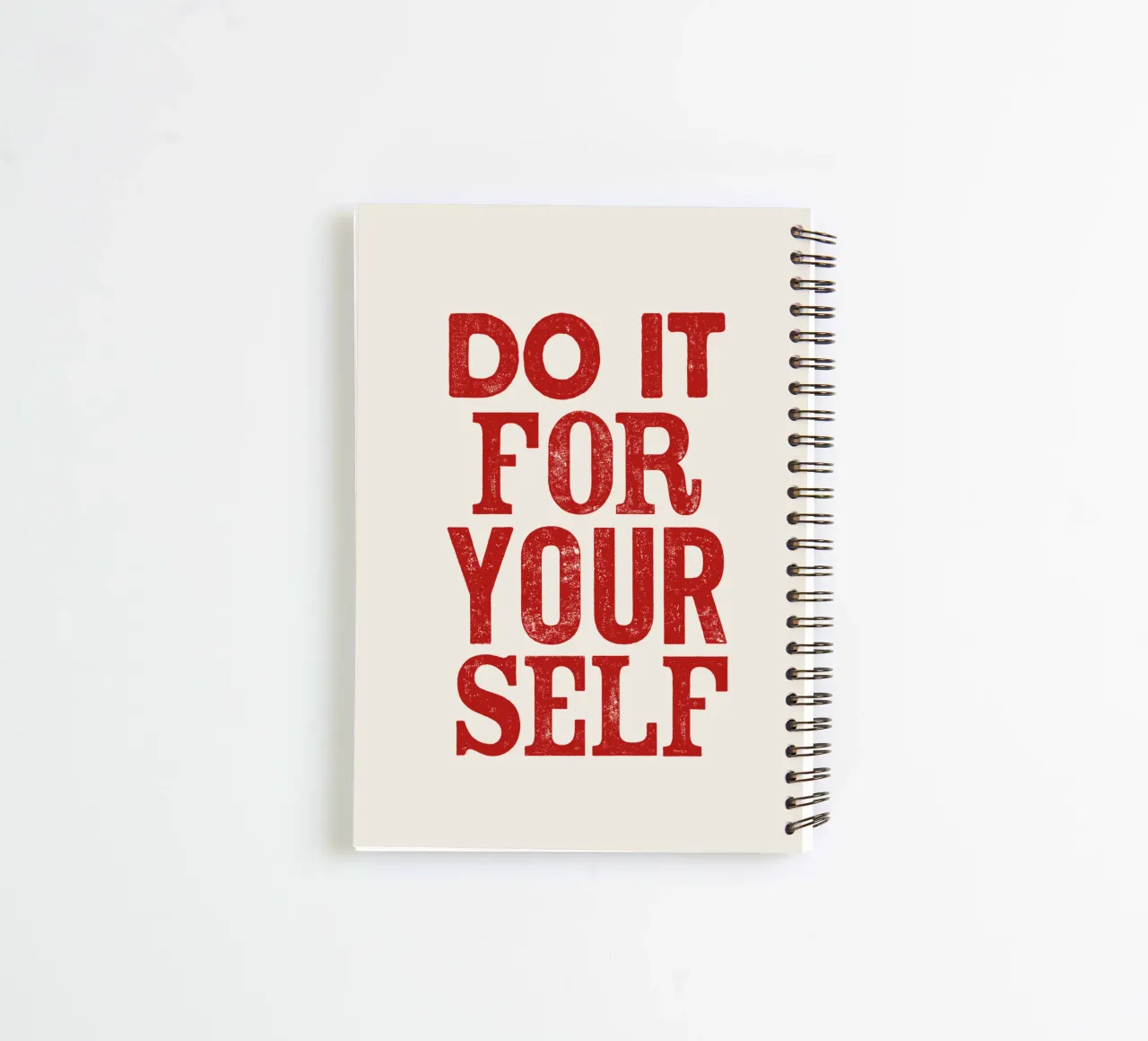 Do It For Your Self Inspirational Typography Print in Red spiral notebook by THE MOTIVATED TYPE