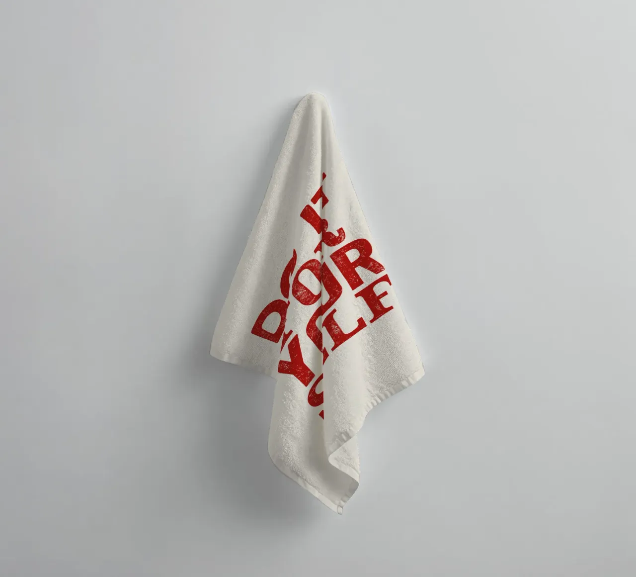 Do It For Your Self Inspirational Typography Print in Red towel by THE MOTIVATED TYPE