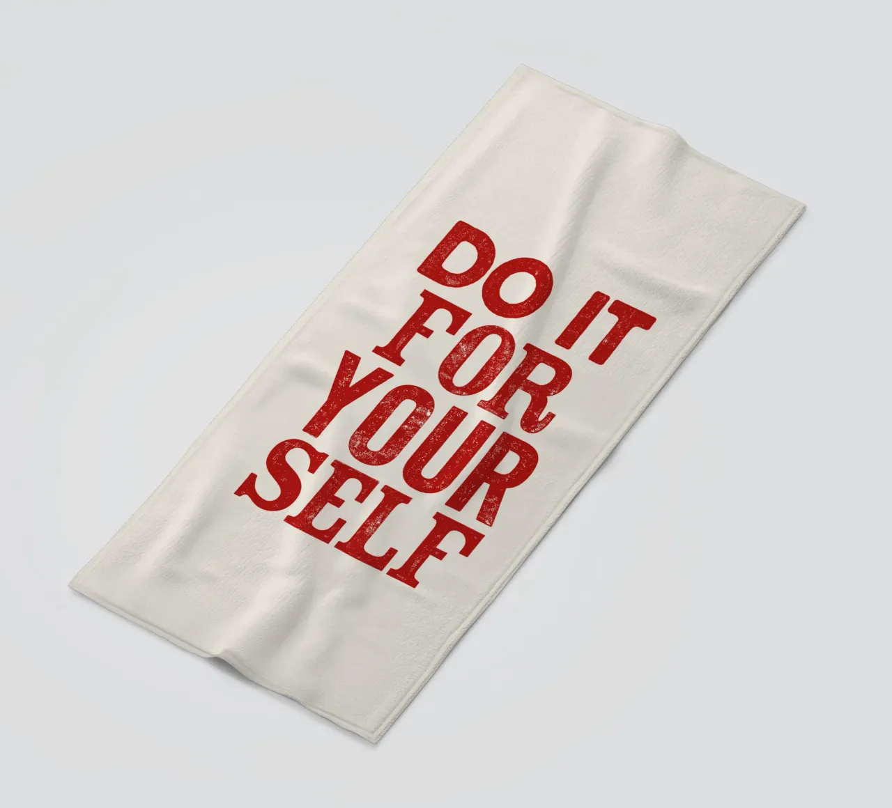 Do It For Your Self Inspirational Typography Print in Red beach towel by THE MOTIVATED TYPE