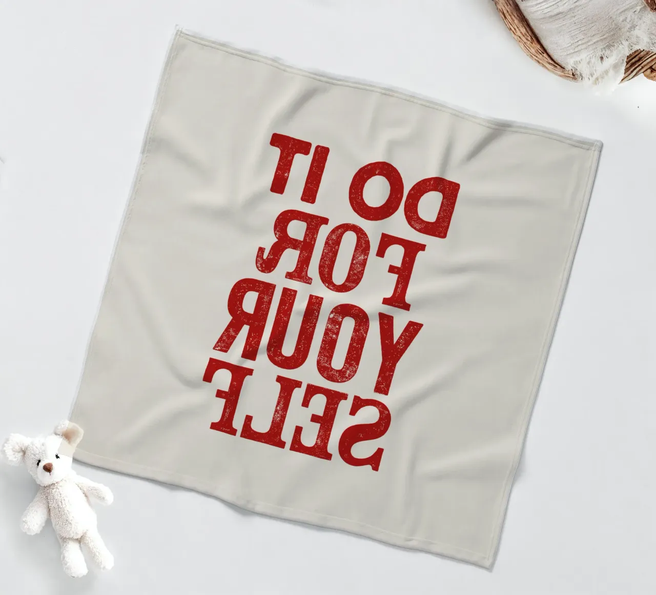 Do It For Your Self Inspirational Typography Print in Red fleece blanket by THE MOTIVATED TYPE