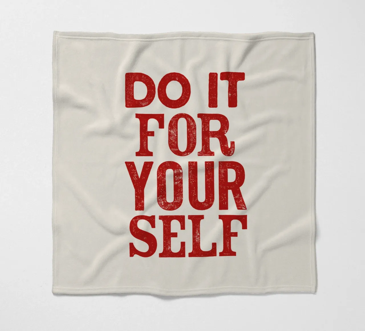 Do It For Your Self Inspirational Typography Print in Red fleece blanket by THE MOTIVATED TYPE