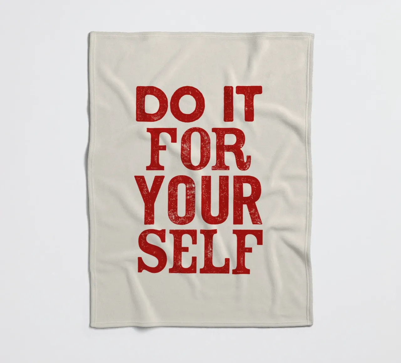 Do It For Your Self Inspirational Typography Print in Red fleece blanket by THE MOTIVATED TYPE