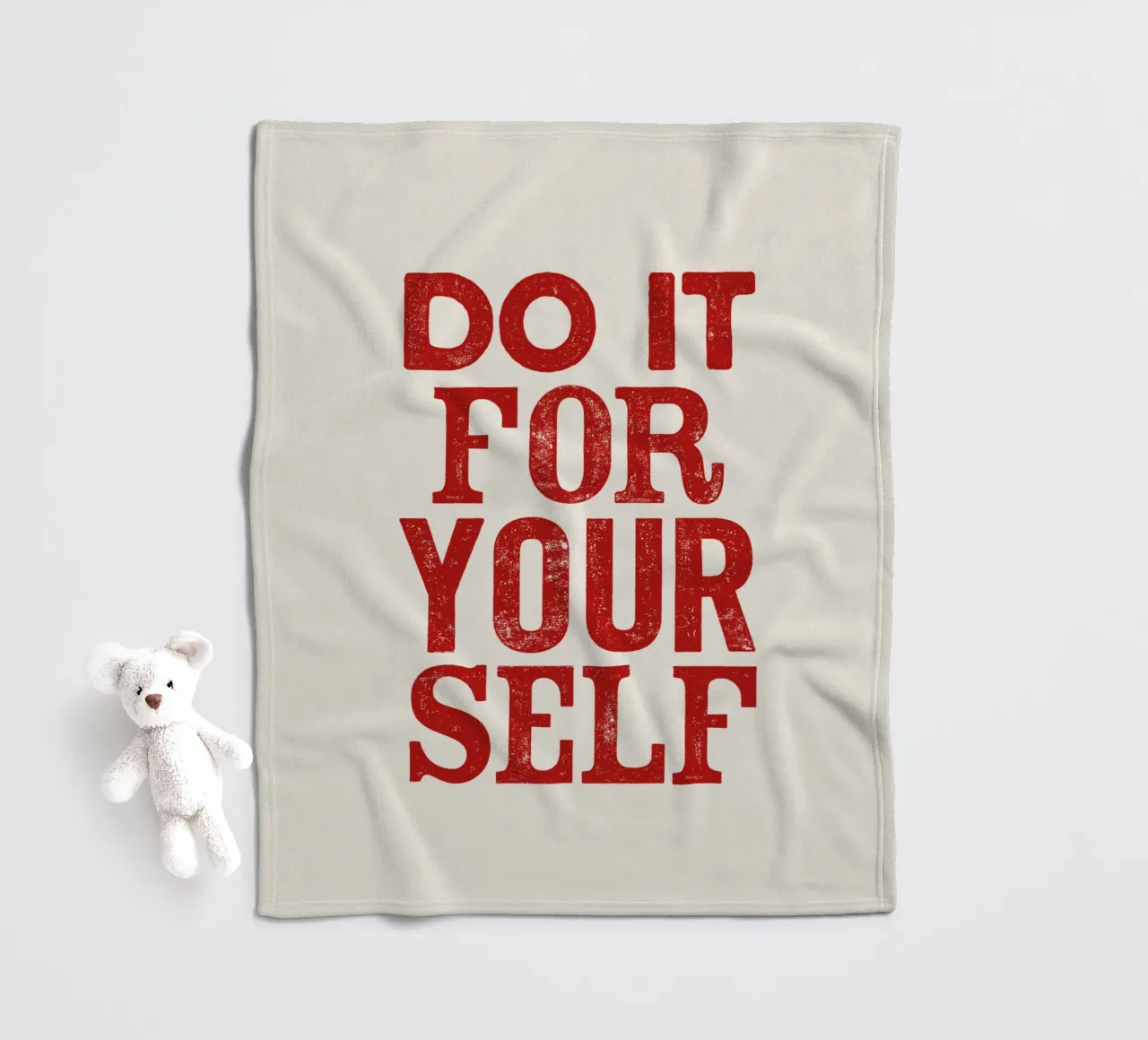 Do It For Your Self Inspirational Typography Print in Red fleece blanket by THE MOTIVATED TYPE