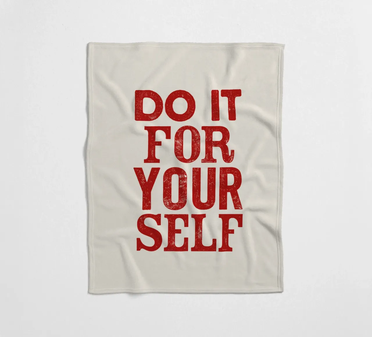 Do It For Your Self Inspirational Typography Print in Red fleece blanket by THE MOTIVATED TYPE