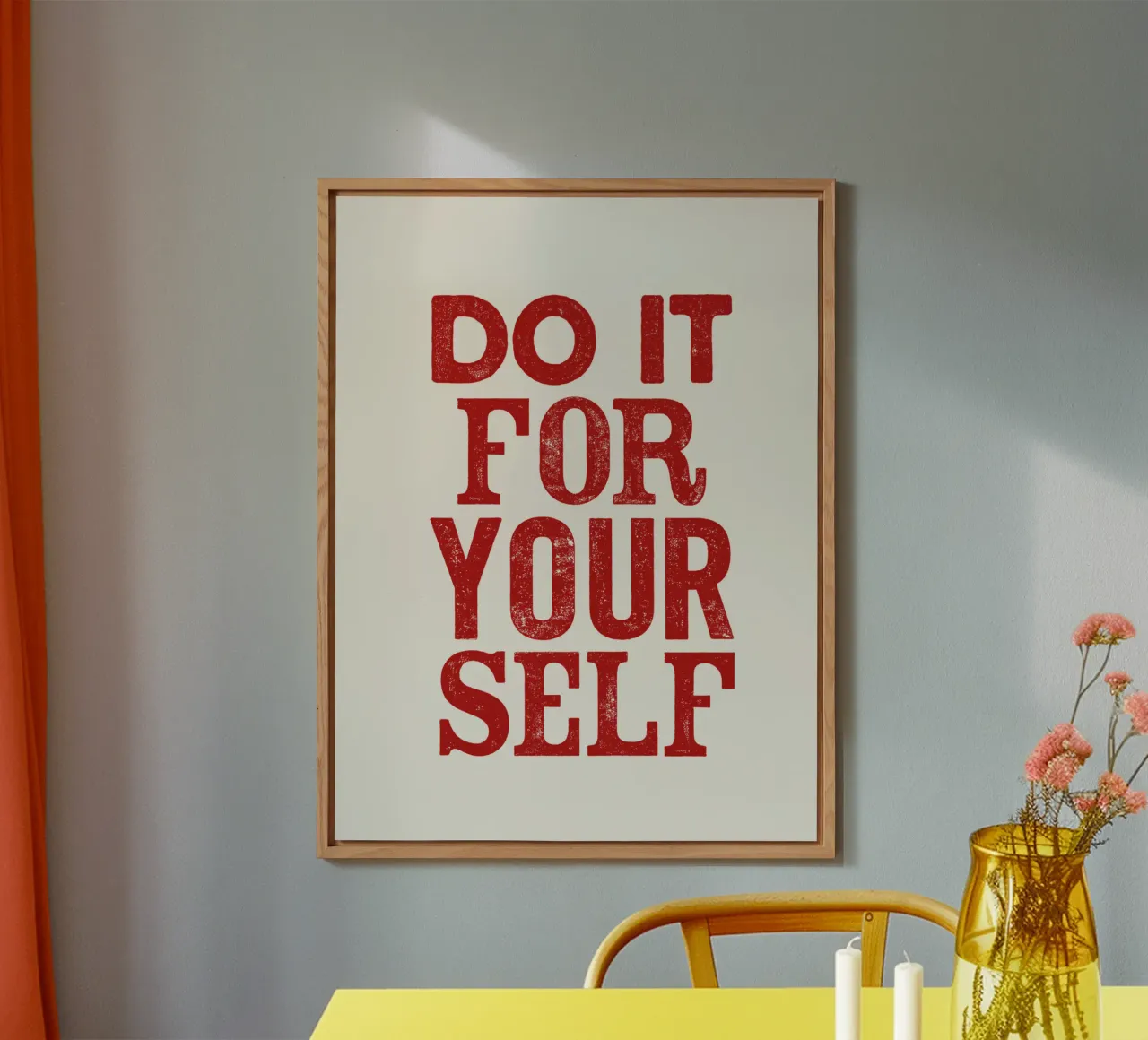 Do It For Your Self Inspirational Typography Print in Red alu-dibond by THE MOTIVATED TYPE