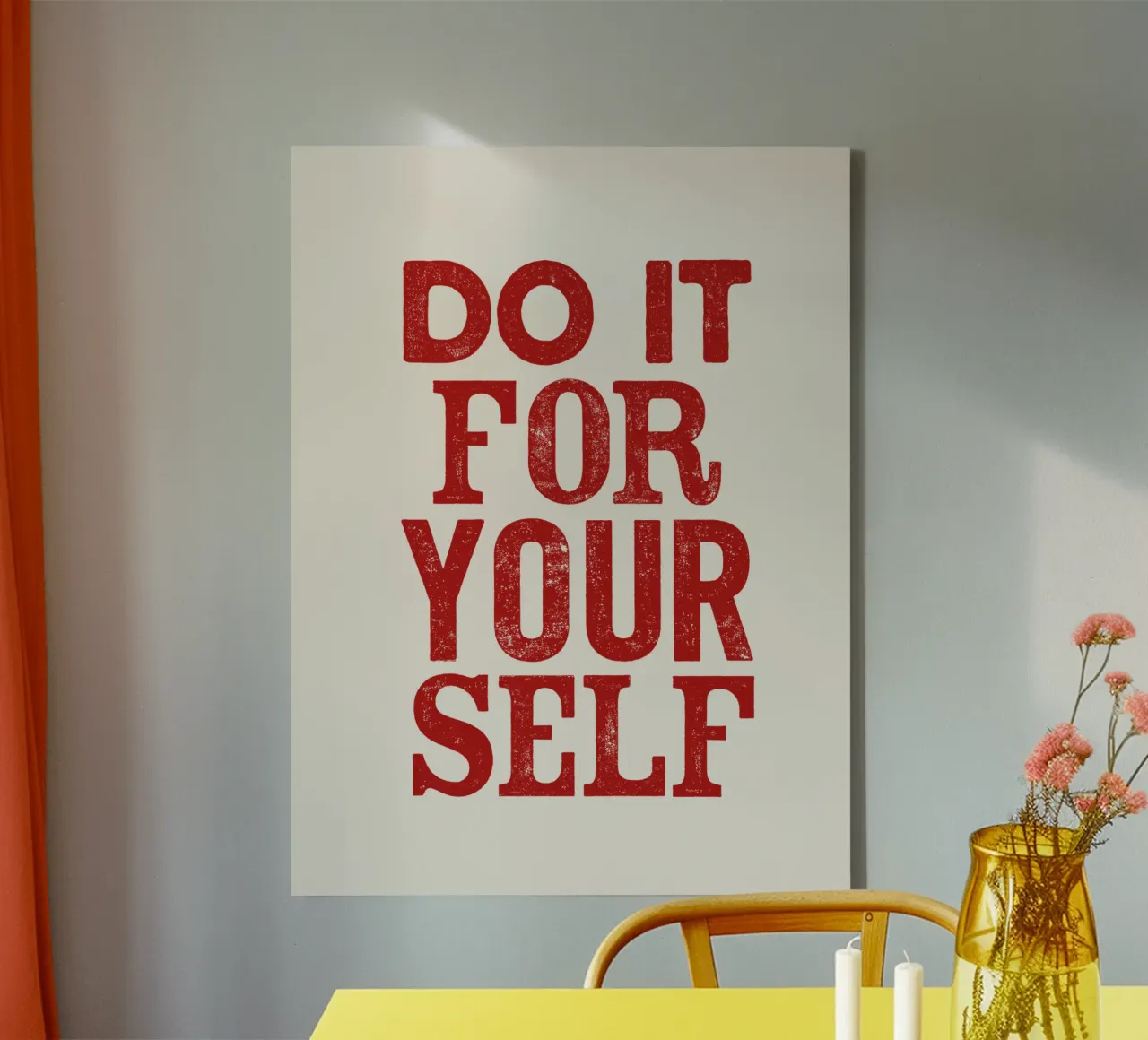 Do It For Your Self Inspirational Typography Print in Red canvas by THE MOTIVATED TYPE